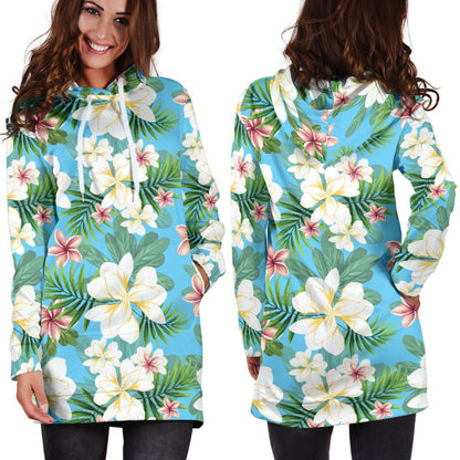 Plumeria Pattern Print Design PM028 Women Hoodie Dress