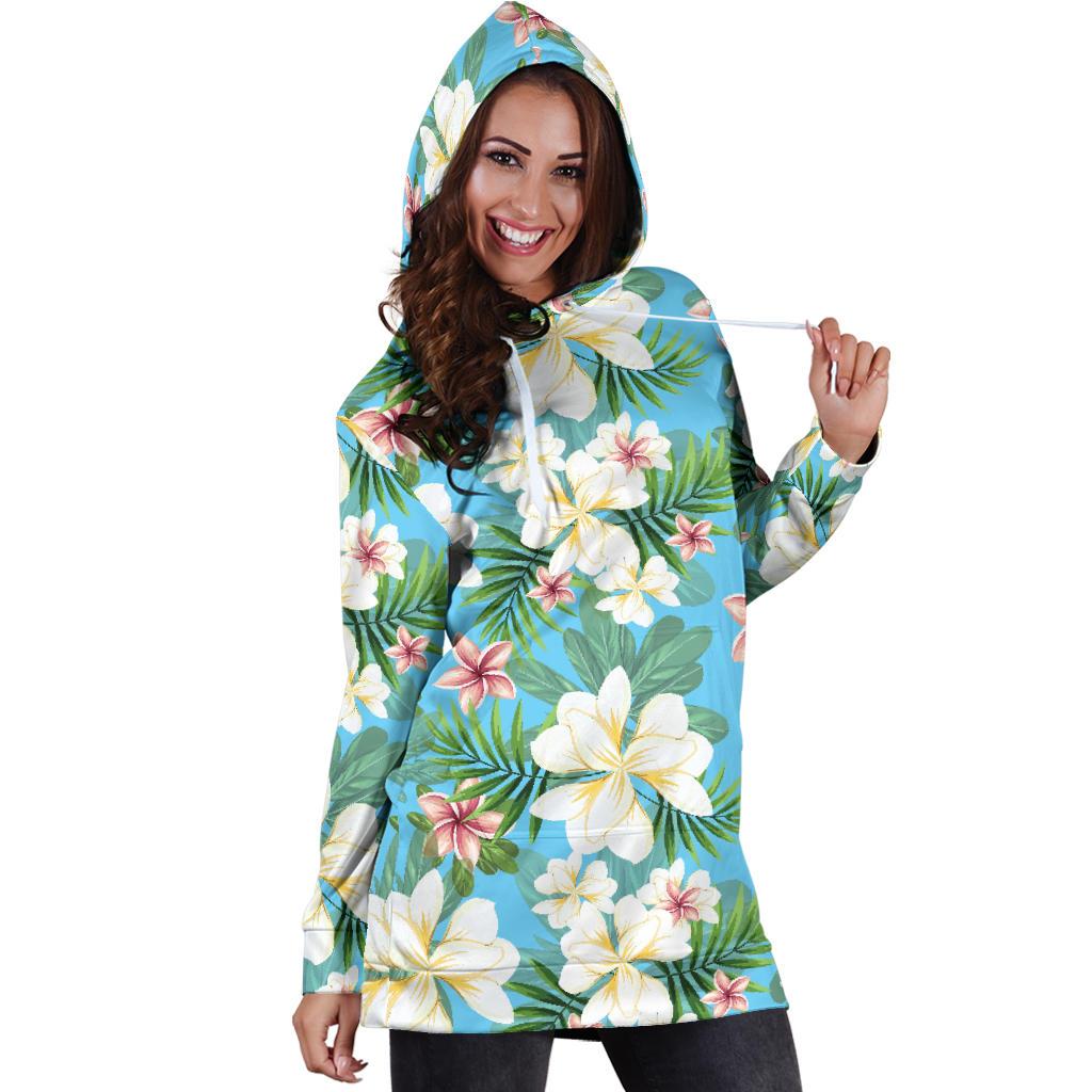 Plumeria Pattern Print Design PM028 Women Hoodie Dress