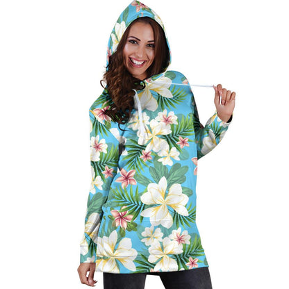 Plumeria Pattern Print Design PM028 Women Hoodie Dress