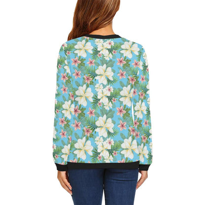 Plumeria Pattern Print Design PM028 Women Long Sleeve Sweatshirt-JorJune