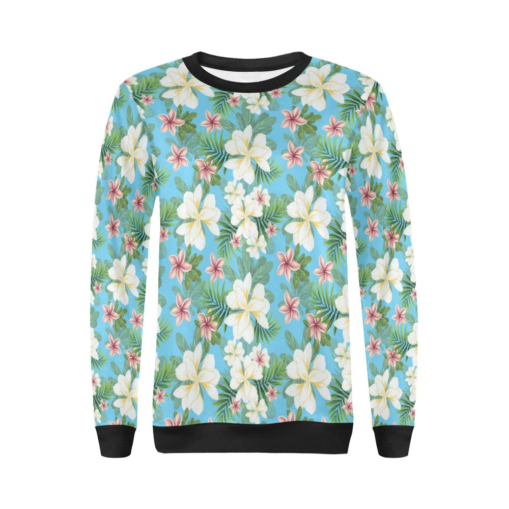 Plumeria Pattern Print Design PM028 Women Long Sleeve Sweatshirt-JorJune