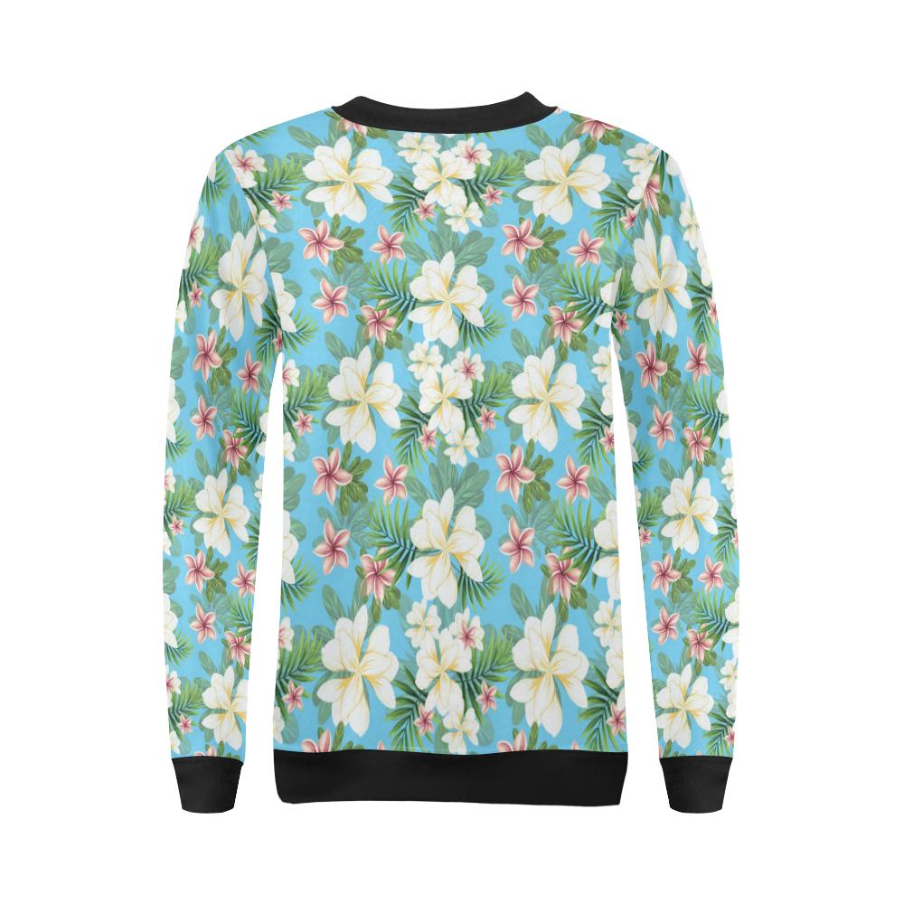 Plumeria Pattern Print Design PM028 Women Long Sleeve Sweatshirt-JorJune