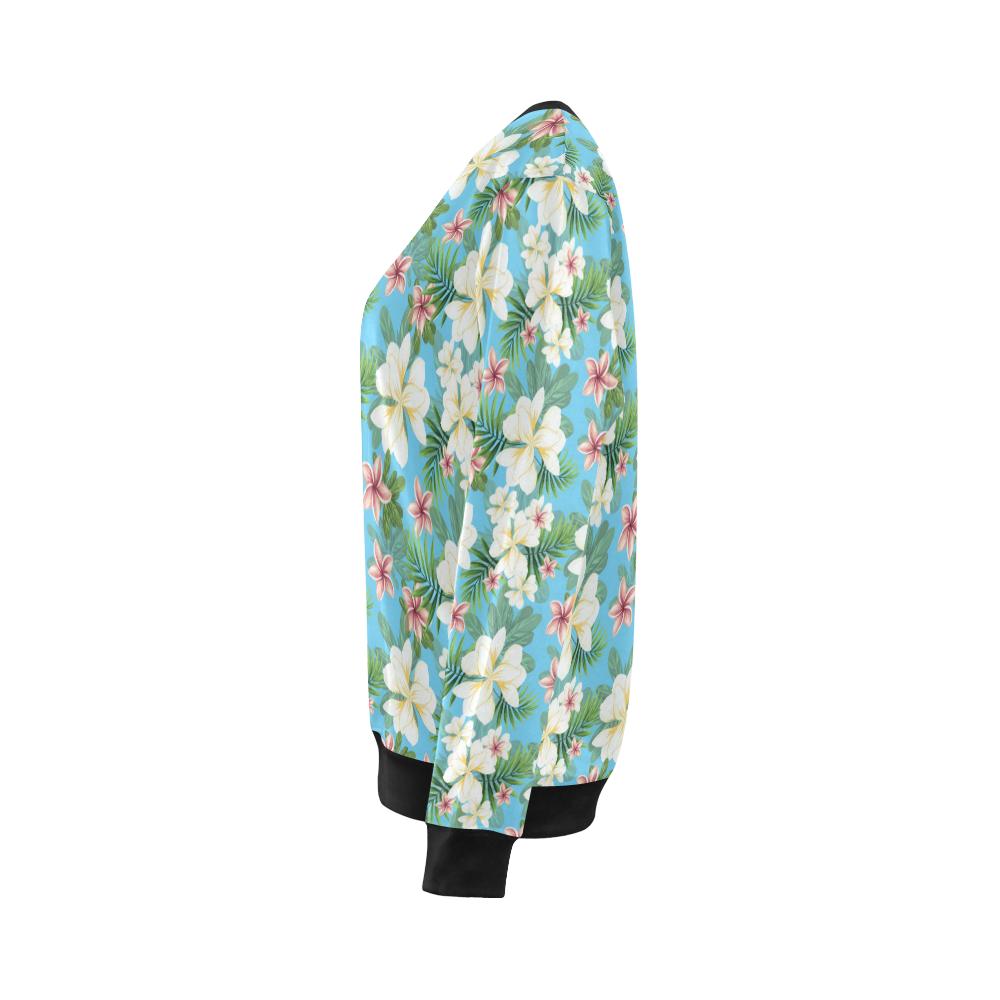 Plumeria Pattern Print Design PM028 Women Long Sleeve Sweatshirt-JorJune