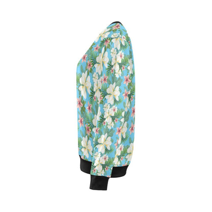Plumeria Pattern Print Design PM028 Women Long Sleeve Sweatshirt-JorJune
