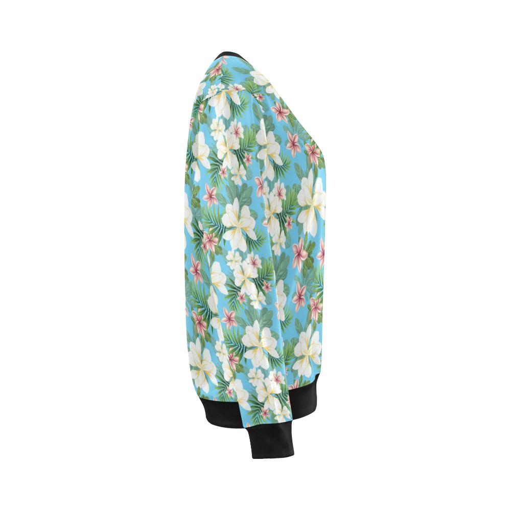 Plumeria Pattern Print Design PM028 Women Long Sleeve Sweatshirt-JorJune