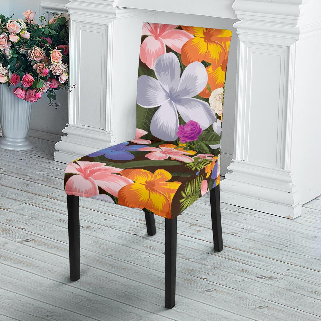 Plumeria Pattern Print Design PM03 Dining Chair Slipcover-JORJUNE.COM