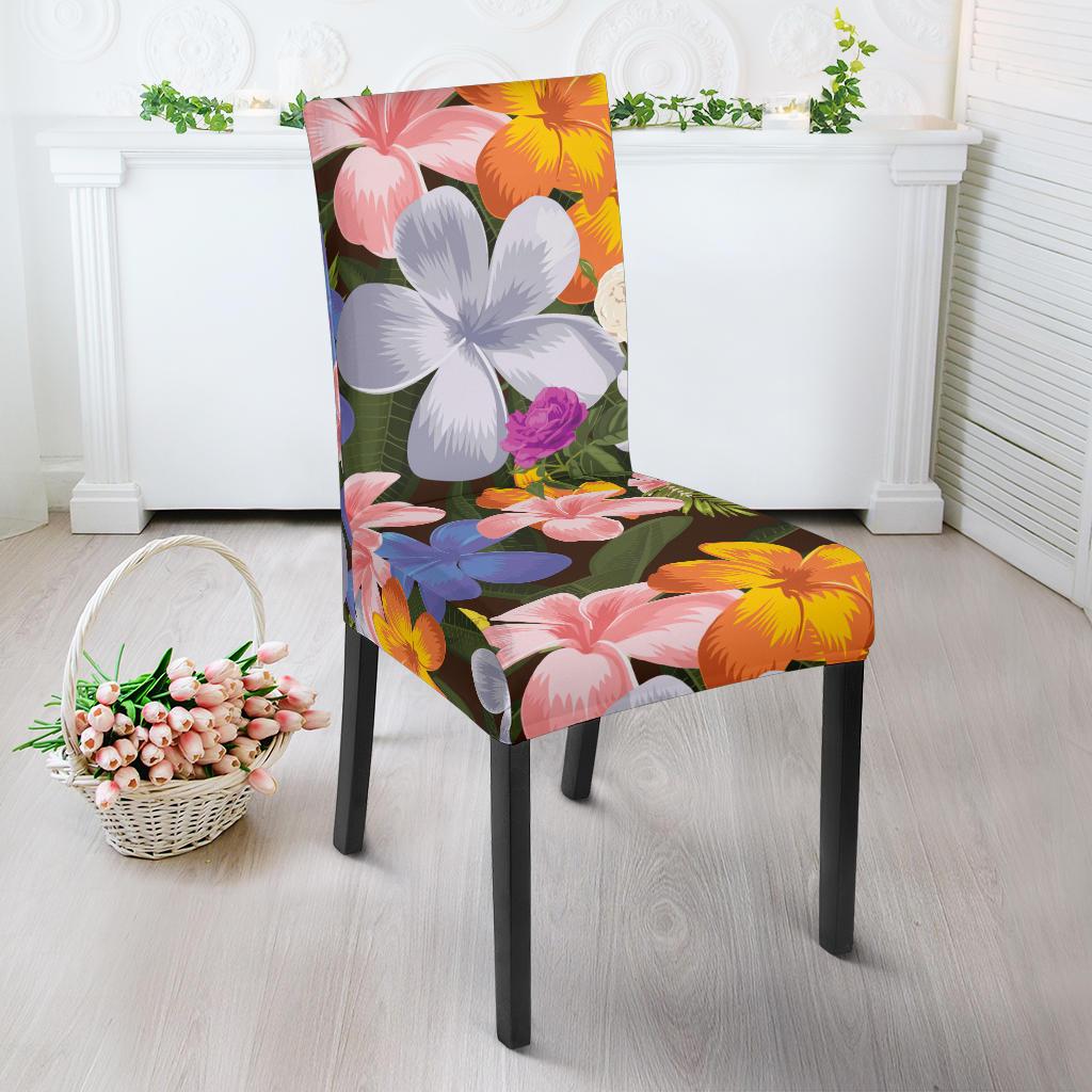 Plumeria Pattern Print Design PM03 Dining Chair Slipcover-JORJUNE.COM