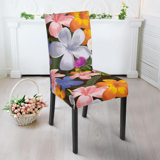 Plumeria Pattern Print Design PM03 Dining Chair Slipcover-JORJUNE.COM