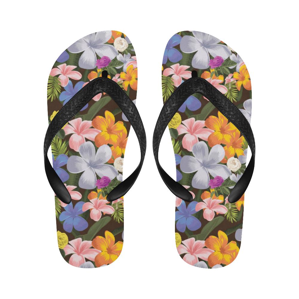 Plumeria Pattern Print Design PM03 Flip Flops-JorJune