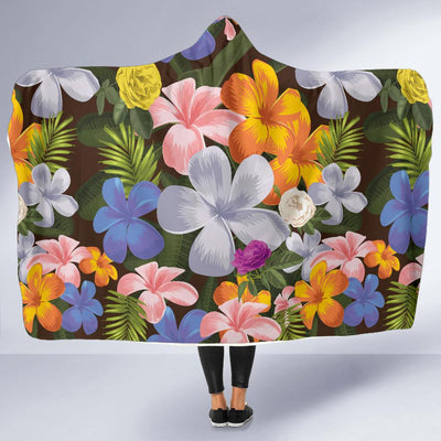 Plumeria Pattern Print Design PM03 Hooded Blanket-JORJUNE.COM