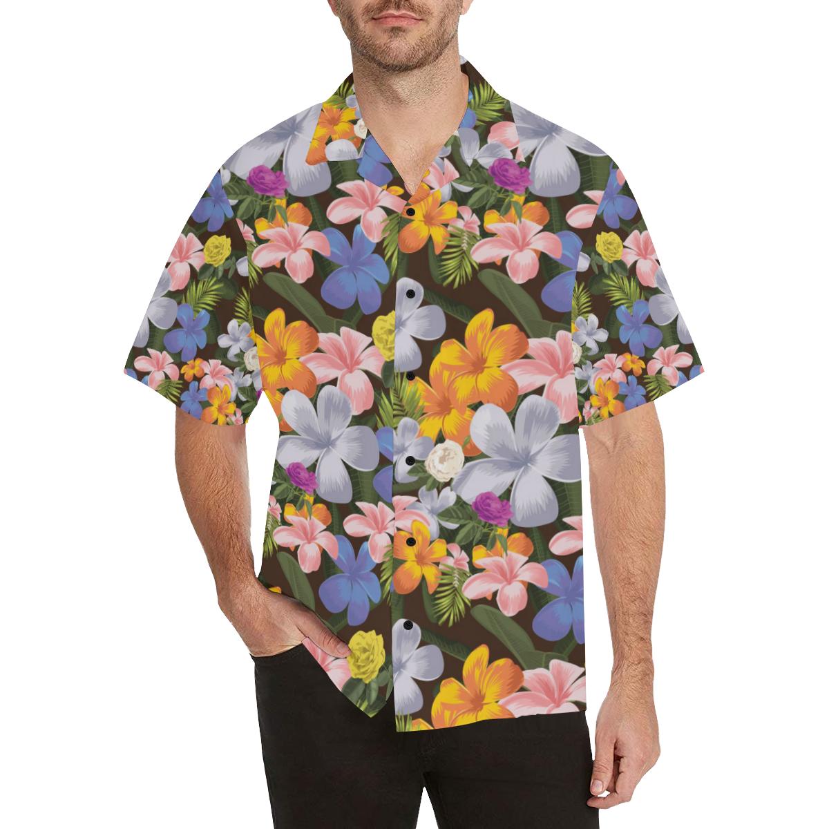 Plumeria Pattern Print Design PM03 Men Hawaiian Shirt-JorJune