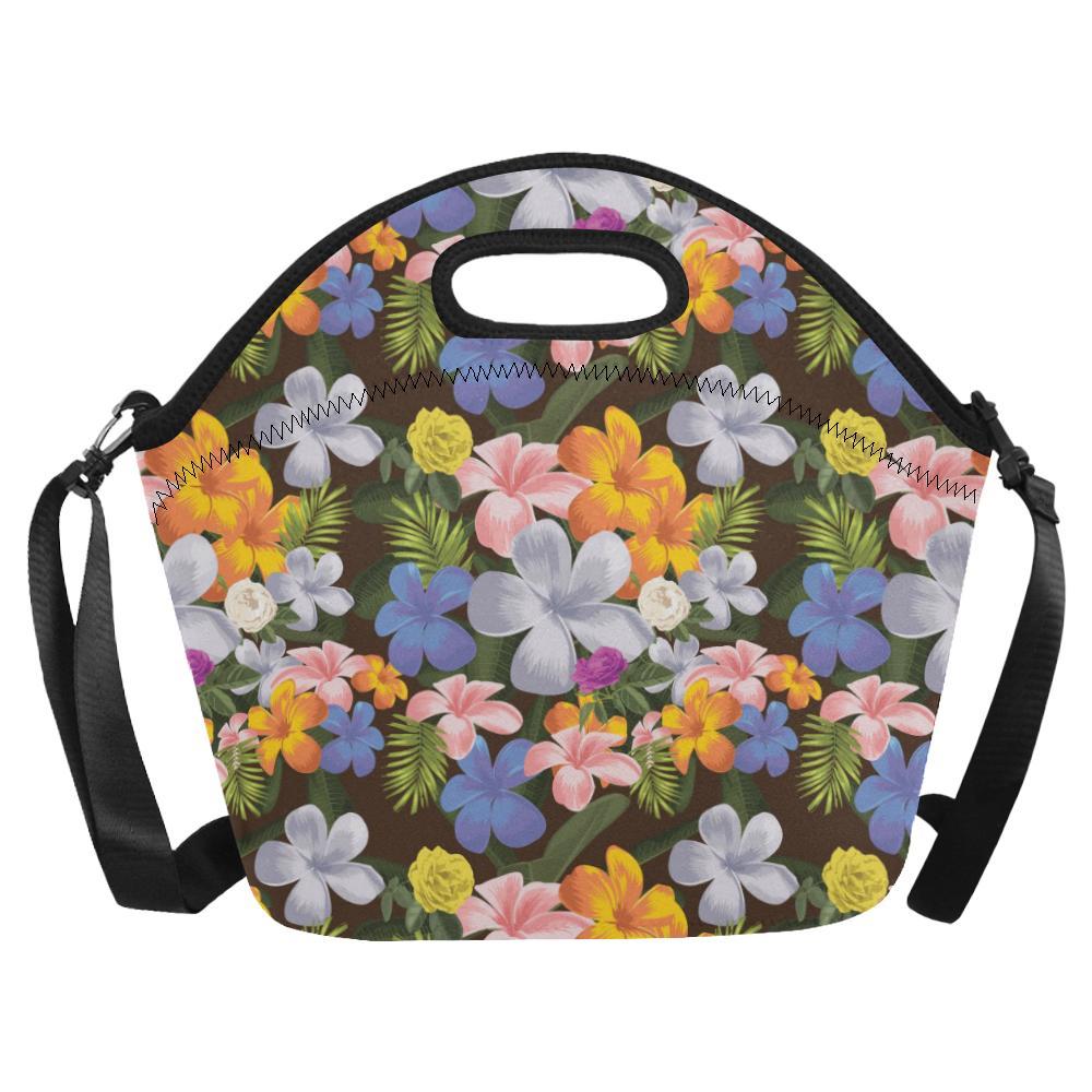 Plumeria Pattern Print Design PM03 Neoprene Lunch Bag-JorJune