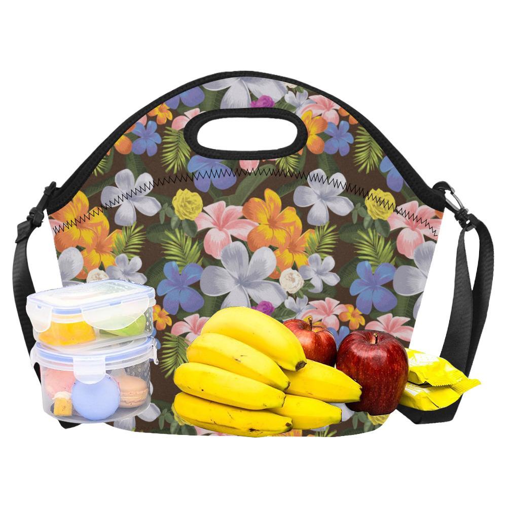 Plumeria Pattern Print Design PM03 Neoprene Lunch Bag-JorJune