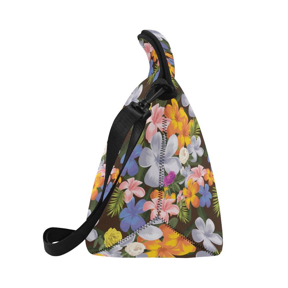 Plumeria Pattern Print Design PM03 Neoprene Lunch Bag-JorJune