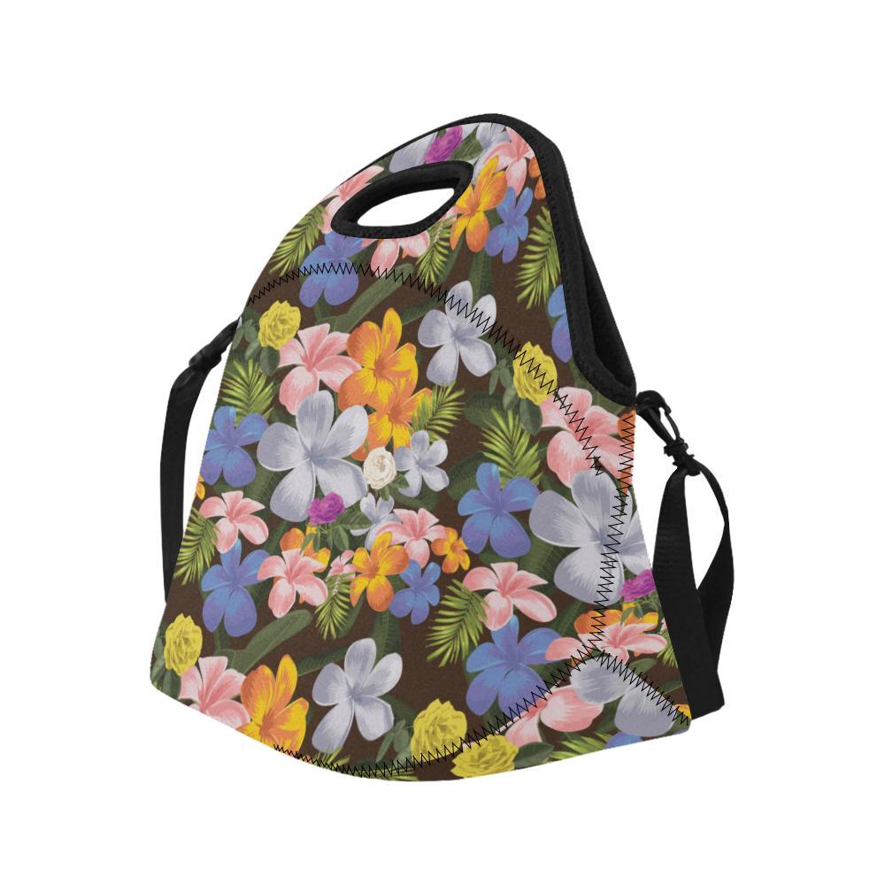 Plumeria Pattern Print Design PM03 Neoprene Lunch Bag-JorJune