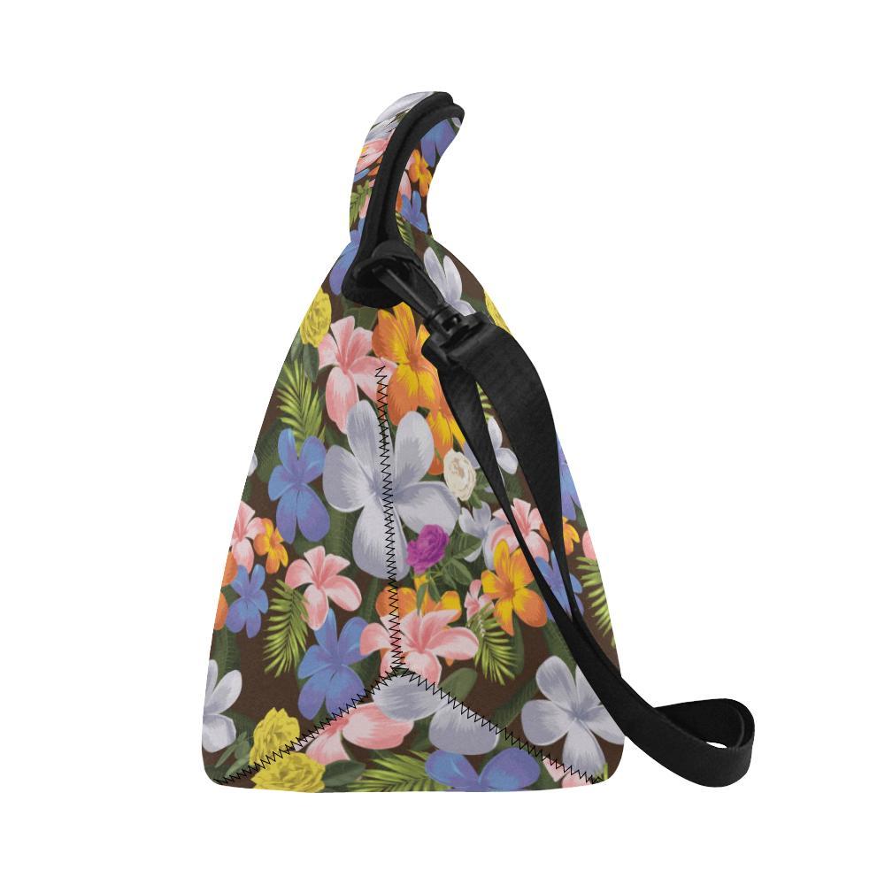 Plumeria Pattern Print Design PM03 Neoprene Lunch Bag-JorJune