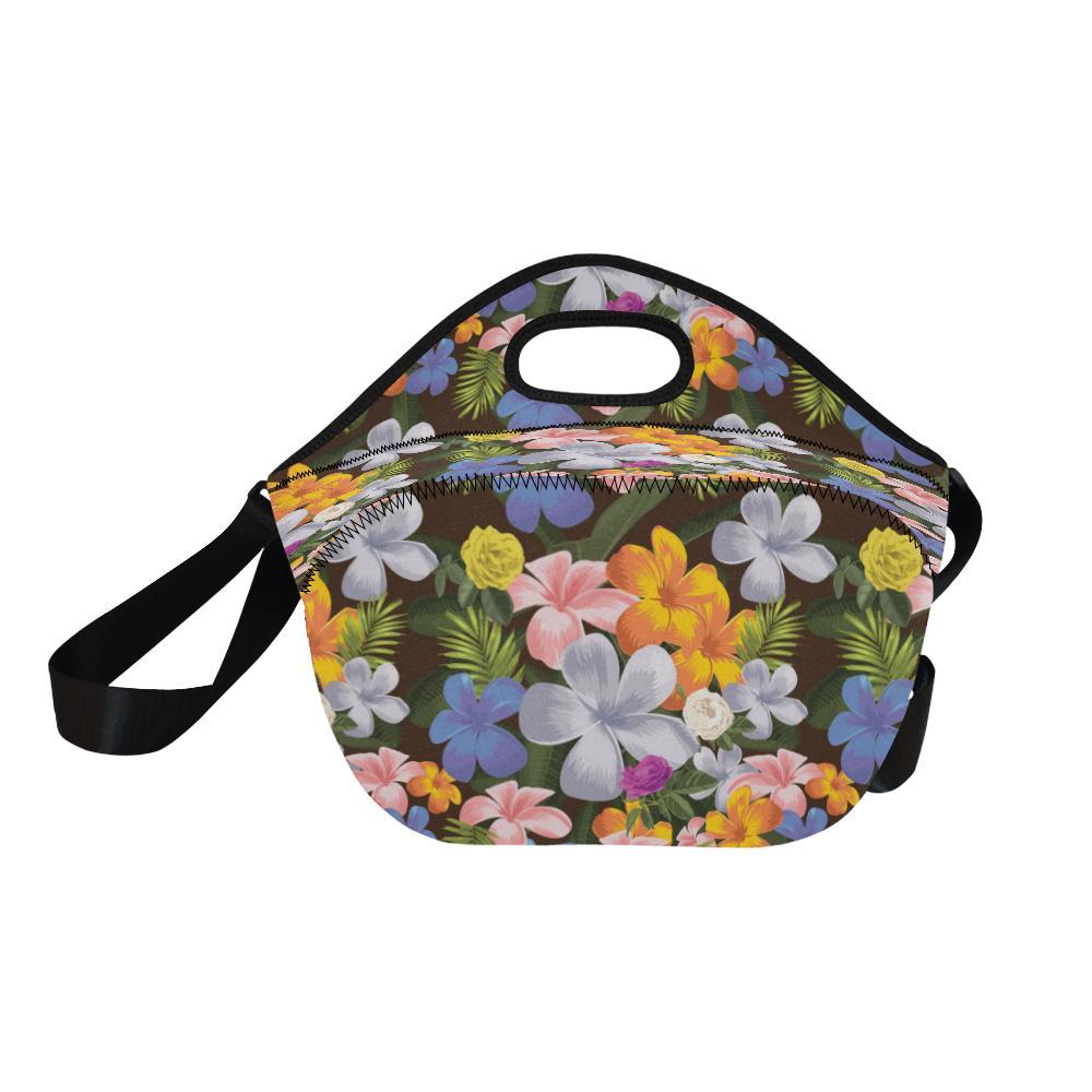 Plumeria Pattern Print Design PM03 Neoprene Lunch Bag-JorJune
