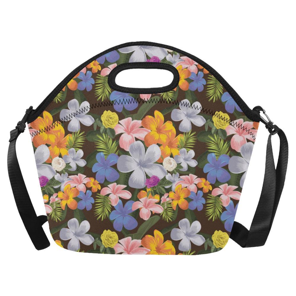 Plumeria Pattern Print Design PM03 Neoprene Lunch Bag-JorJune