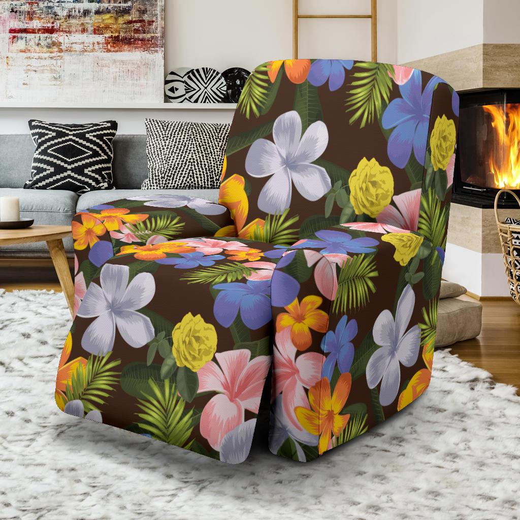 Plumeria Pattern Print Design PM03 Recliner Slipcover-JORJUNE.COM