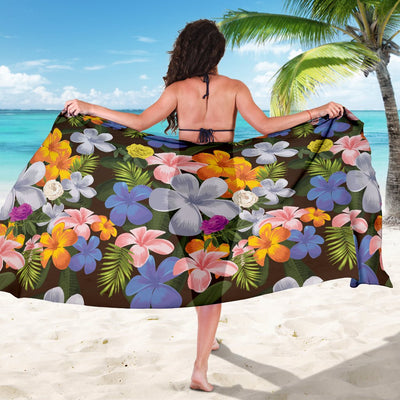 Plumeria Pattern Print Design PM03 Sarong Pareo Wrap-JORJUNE.COM