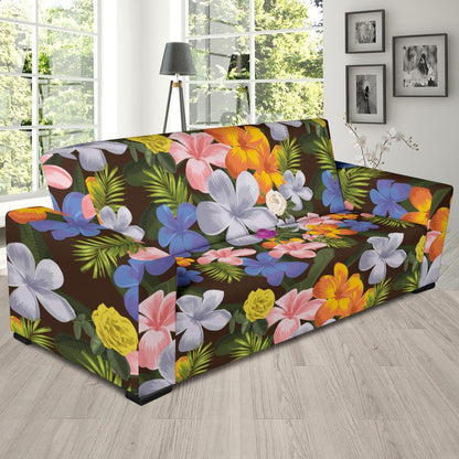 Plumeria Pattern Print Design PM03 Sofa Slipcover-JORJUNE.COM