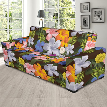 Plumeria Pattern Print Design PM03 Sofa Slipcover-JORJUNE.COM