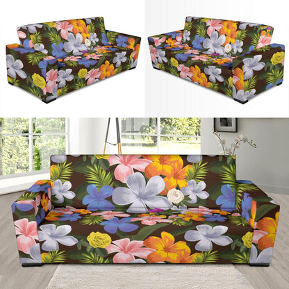 Plumeria Pattern Print Design PM03 Sofa Slipcover-JORJUNE.COM