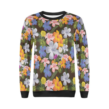 Plumeria Pattern Print Design PM03 Women Long Sleeve Sweatshirt-JorJune