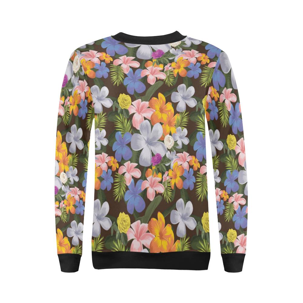 Plumeria Pattern Print Design PM03 Women Long Sleeve Sweatshirt-JorJune