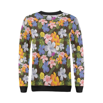 Plumeria Pattern Print Design PM03 Women Long Sleeve Sweatshirt-JorJune