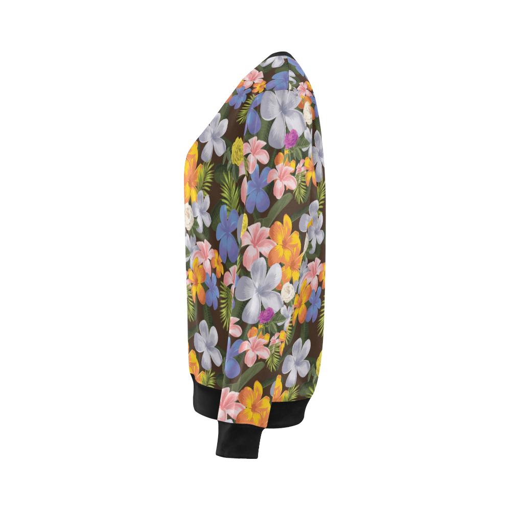 Plumeria Pattern Print Design PM03 Women Long Sleeve Sweatshirt-JorJune
