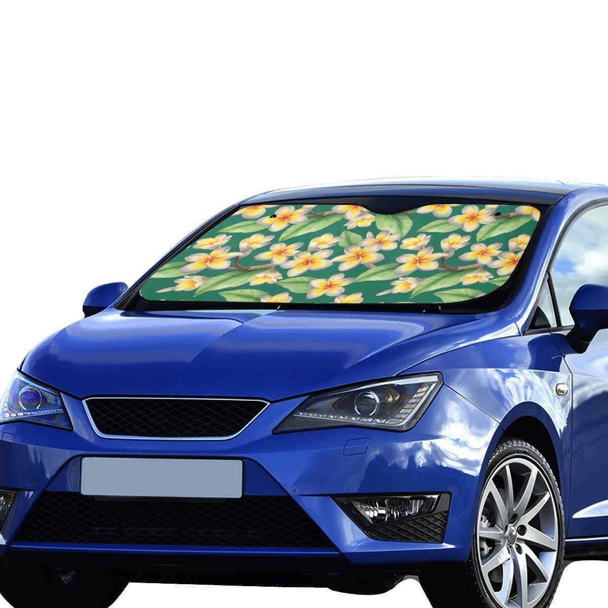 Plumeria Pattern Print Design PM07 Car Sun Shade-JorJune