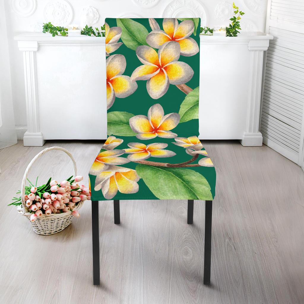 Plumeria Pattern Print Design PM07 Dining Chair Slipcover-JORJUNE.COM