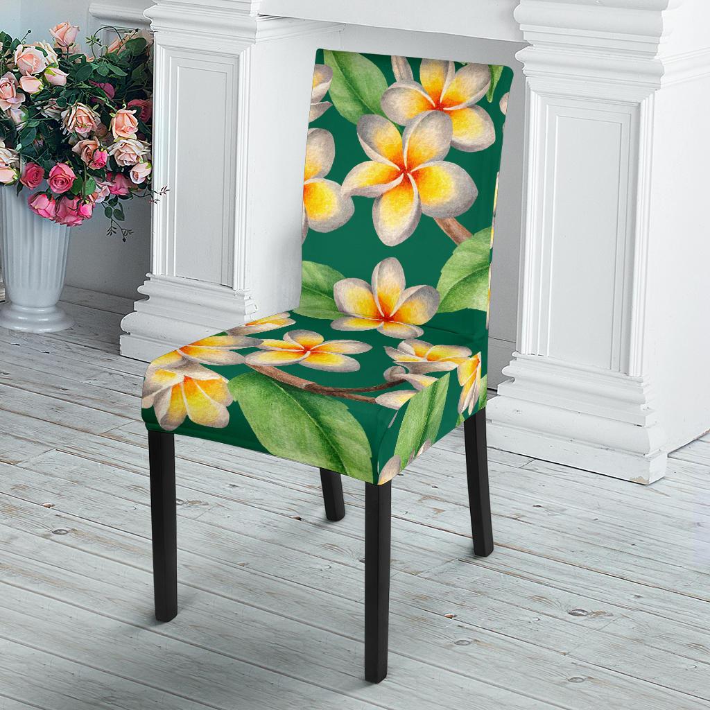 Plumeria Pattern Print Design PM07 Dining Chair Slipcover-JORJUNE.COM