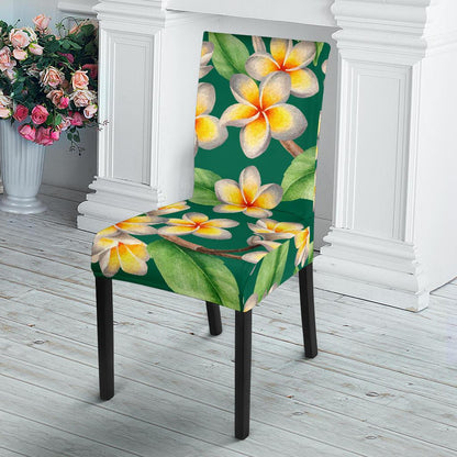 Plumeria Pattern Print Design PM07 Dining Chair Slipcover-JORJUNE.COM