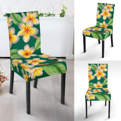 Plumeria Pattern Print Design PM07 Dining Chair Slipcover-JORJUNE.COM