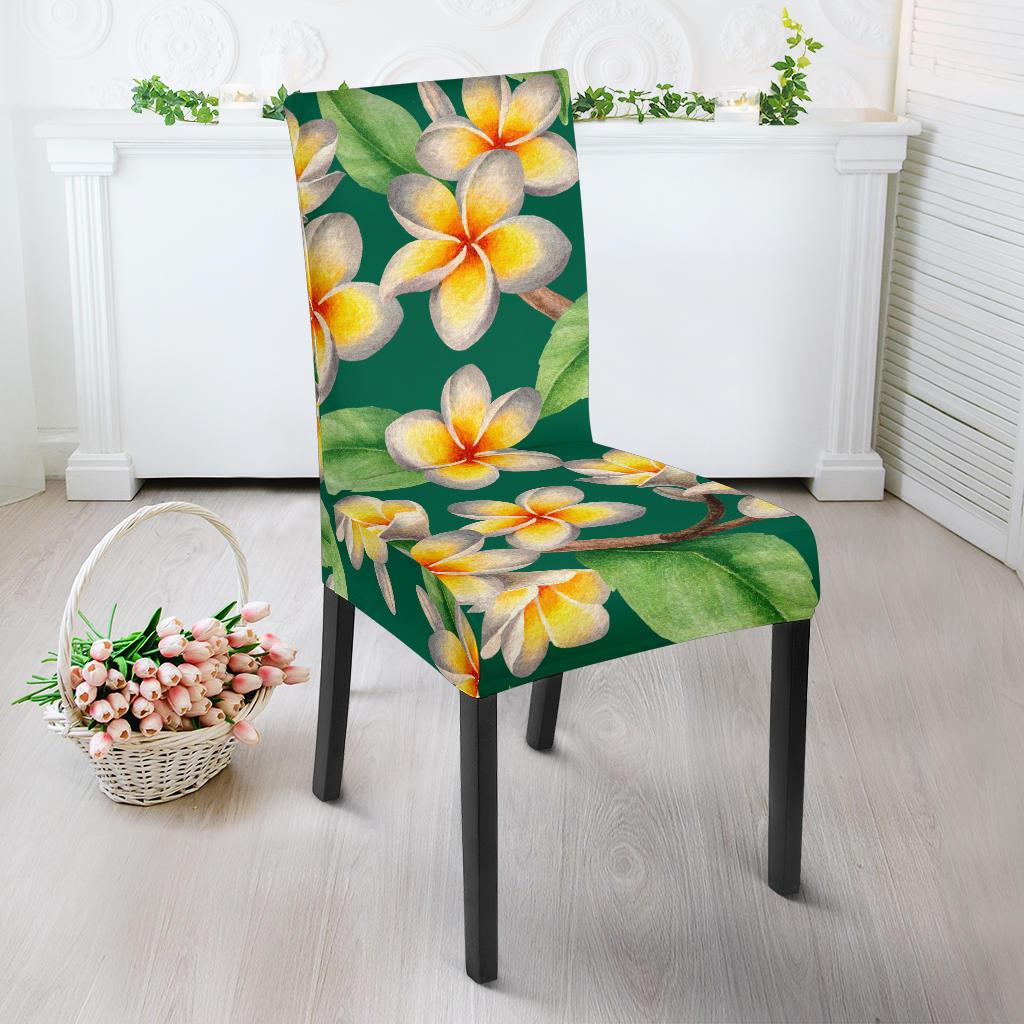 Plumeria Pattern Print Design PM07 Dining Chair Slipcover-JORJUNE.COM
