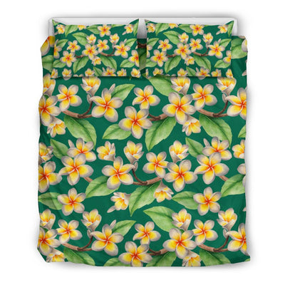 Plumeria Pattern Print Design PM07 Duvet Cover Bedding Set-JORJUNE.COM