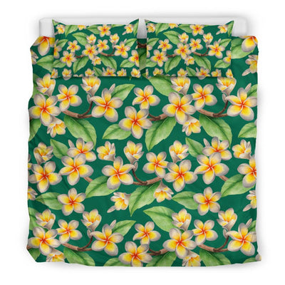 Plumeria Pattern Print Design PM07 Duvet Cover Bedding Set-JORJUNE.COM