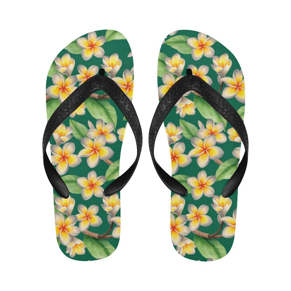 Plumeria Pattern Print Design PM07 Flip Flops-JorJune