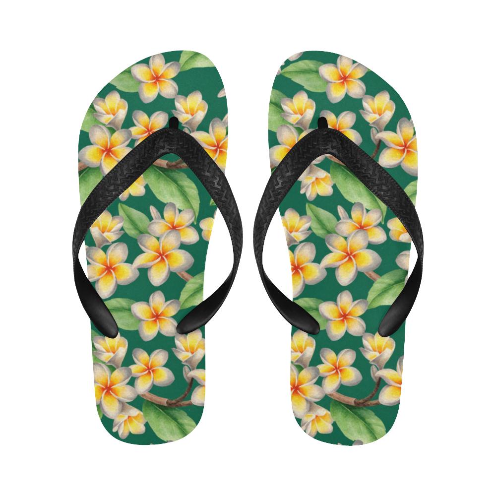 Plumeria Pattern Print Design PM07 Flip Flops-JorJune