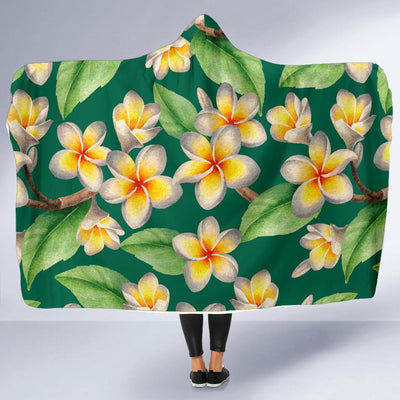 Plumeria Pattern Print Design PM07 Hooded Blanket-JORJUNE.COM