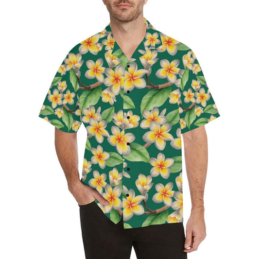 Plumeria Pattern Print Design PM07 Men Hawaiian Shirt-JorJune
