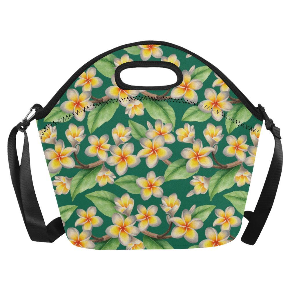 Plumeria Pattern Print Design PM07 Neoprene Lunch Bag-JorJune