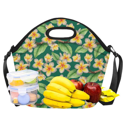 Plumeria Pattern Print Design PM07 Neoprene Lunch Bag-JorJune