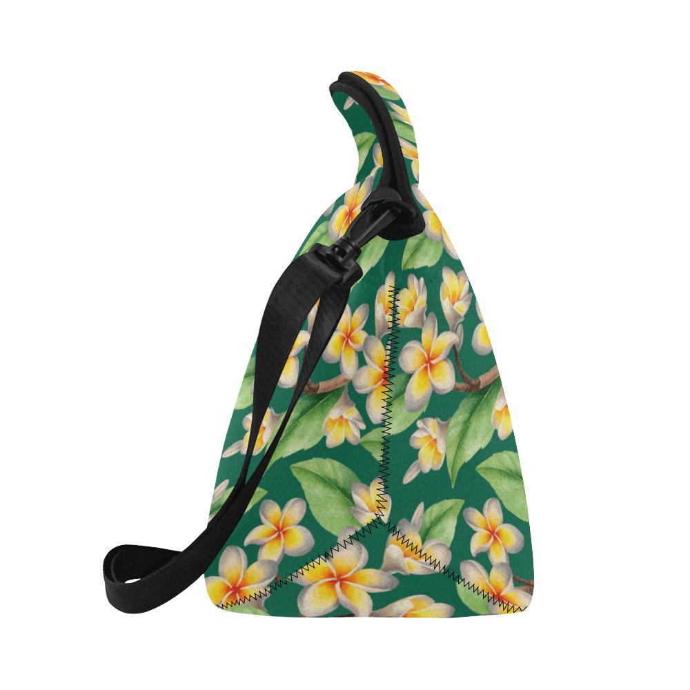 Plumeria Pattern Print Design PM07 Neoprene Lunch Bag-JorJune