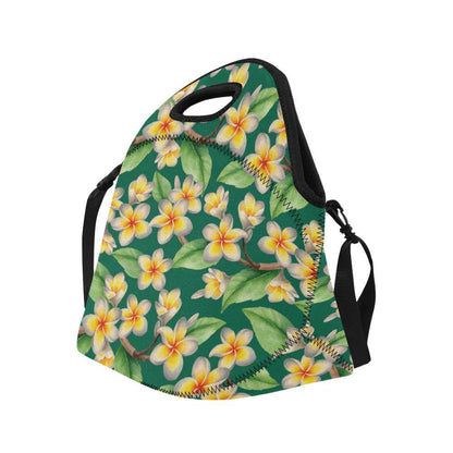 Plumeria Pattern Print Design PM07 Neoprene Lunch Bag-JorJune