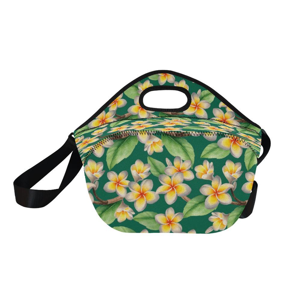 Plumeria Pattern Print Design PM07 Neoprene Lunch Bag-JorJune
