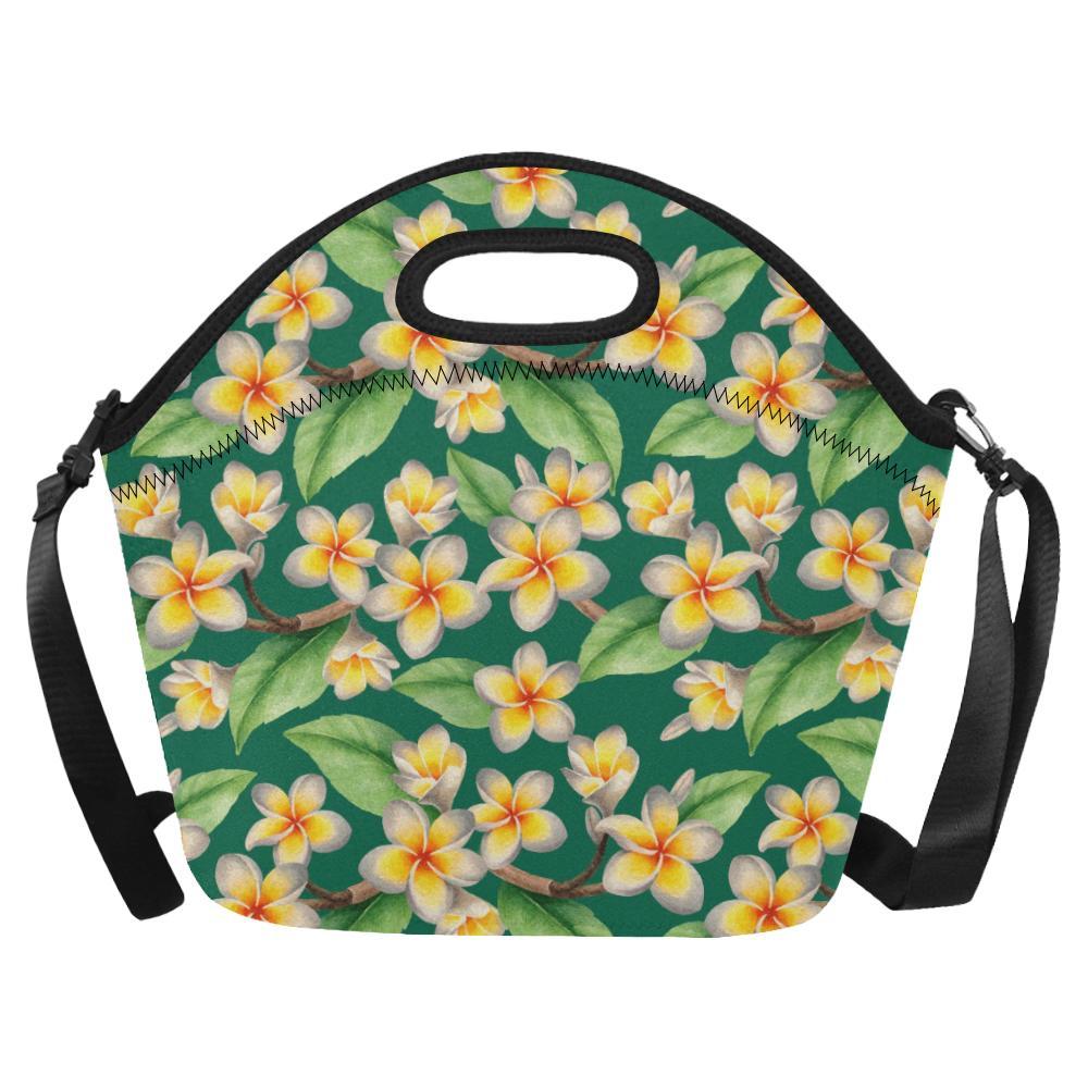 Plumeria Pattern Print Design PM07 Neoprene Lunch Bag-JorJune