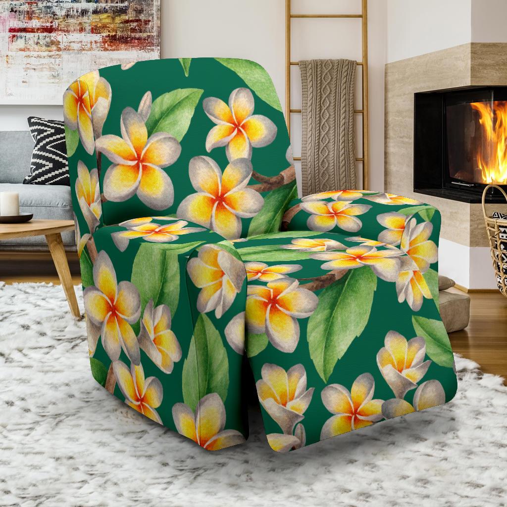 Plumeria Pattern Print Design PM07 Recliner Slipcover-JORJUNE.COM